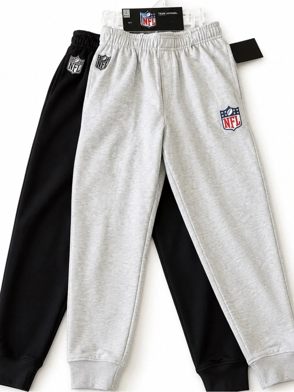 NWT NFL Boys Jogger Sweatpants 2 Pack Size 14/16 Black Gray